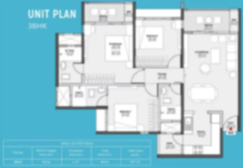 Godrej Ivara Apartment 3 Bhk Floor Plan by Godrej Properties located at Kharadi, Pune Maharashtra